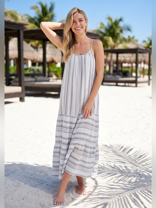 beachlunchlounge Dresses & Skirts - Beach Lunch Lounge Stripe Spaghetti Stripe Maxi Dress Size XS